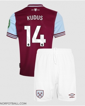 Billige Fotballdrakt West Ham United Mohammed Kudus #14 Replika Hjemmedraktsett Barn 2024-25 Kortermet (med bukser)
